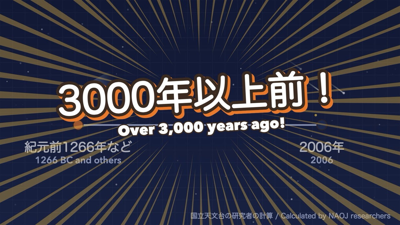 The dust behind the big 2006 shower was shed in 1266 BC and other years: more than 3,000 years ago